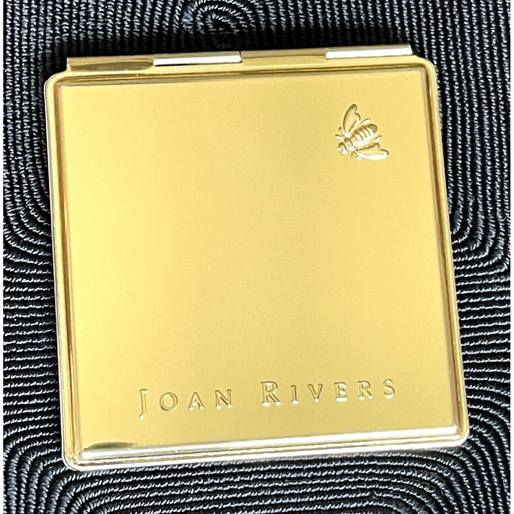 Joan Rivers Goldtone Bee Purse Travel Mirror Compact w/‎ Black Velvet Case 3"